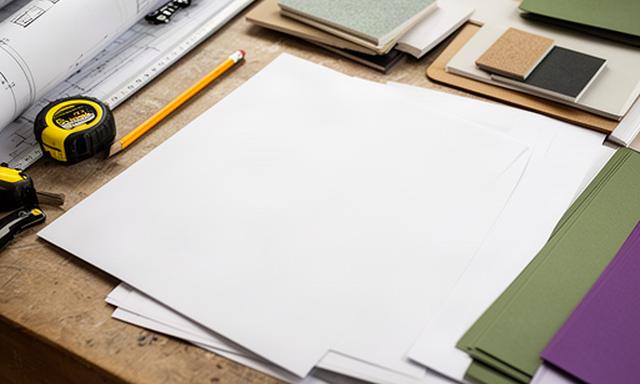 Renovation plans and service records arranged on a work table